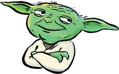 Wise green alien mascot